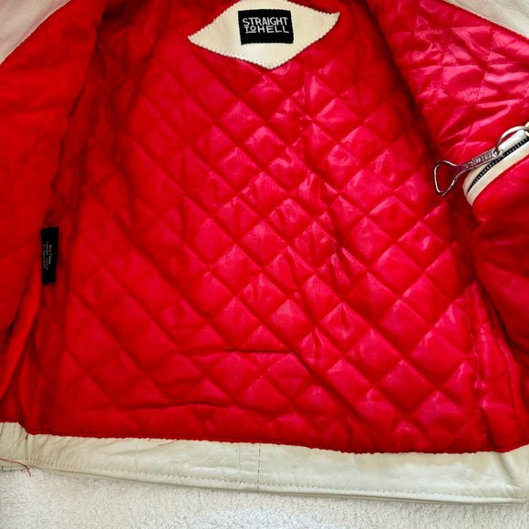 Luxury White Leather Jacket - Picture 6 of 12